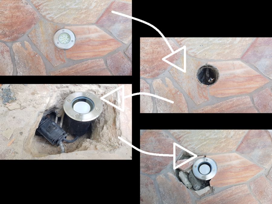 Oprawy oczkowe chodnikowe – montaż i łączenie kabli w ziemi, Kraków